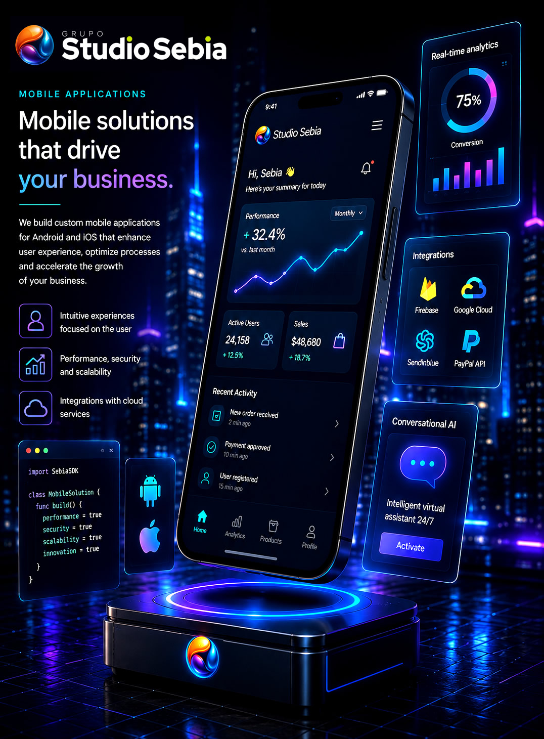 Android and iOS mobile applications for businesses and digital growth