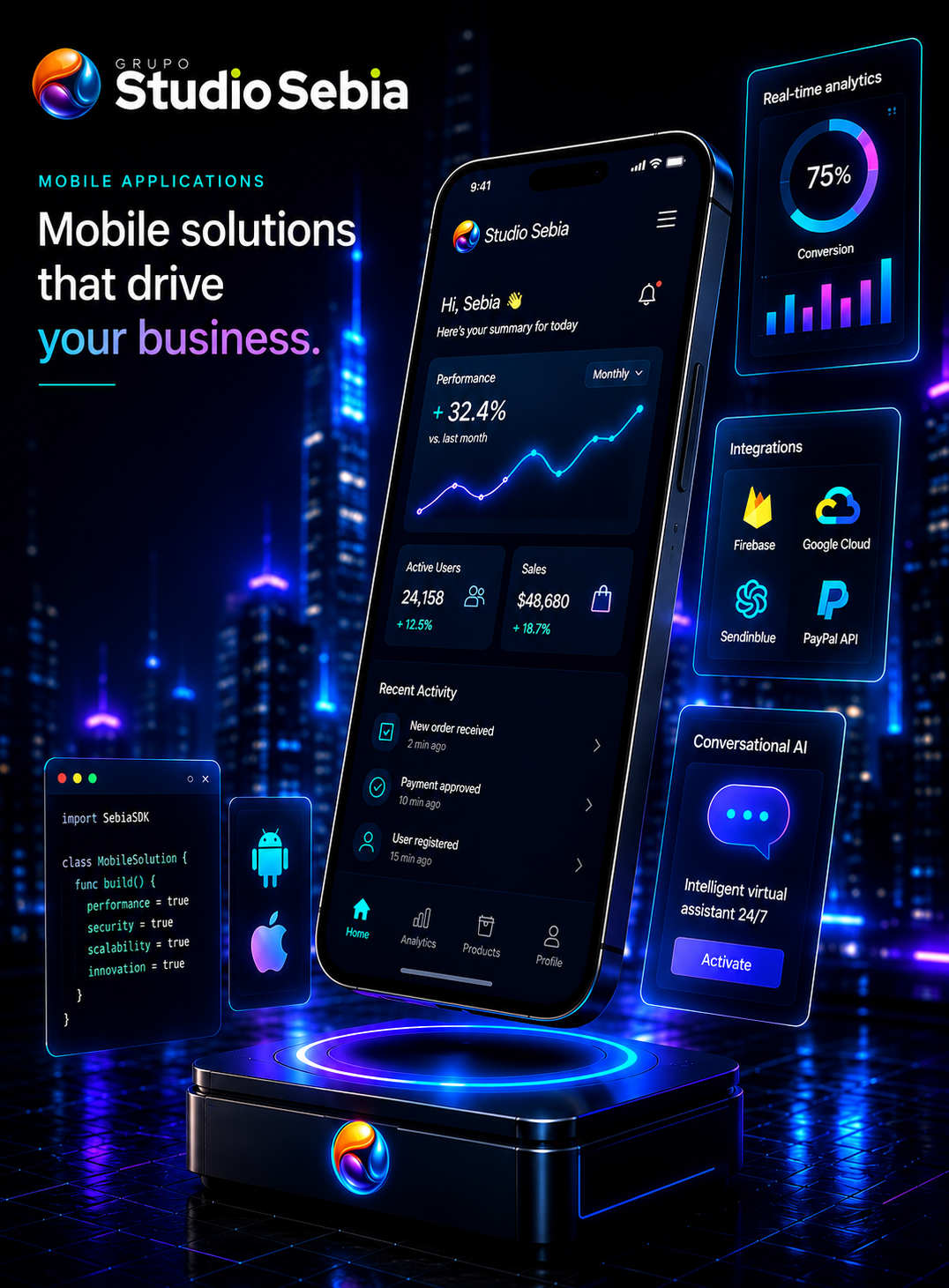 Android and iOS mobile applications for businesses and digital growth